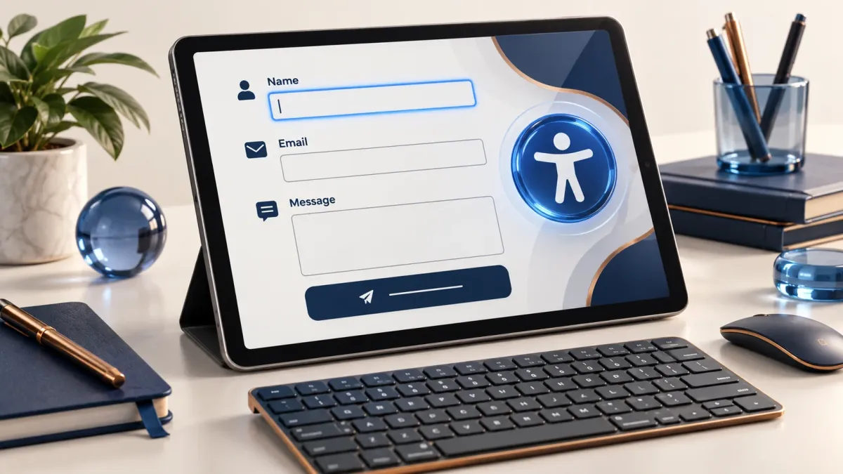 Contact form with keyboard navigation and an accessibility symbol